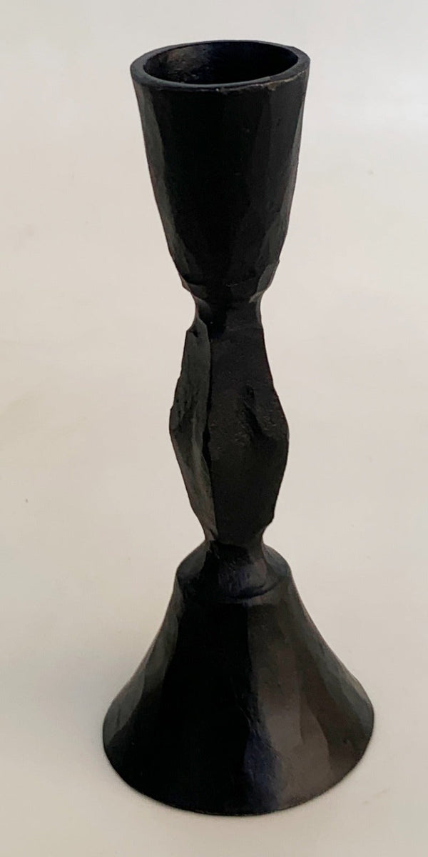 Low Diamond Hand Forged Iron Candlestands. BLACK