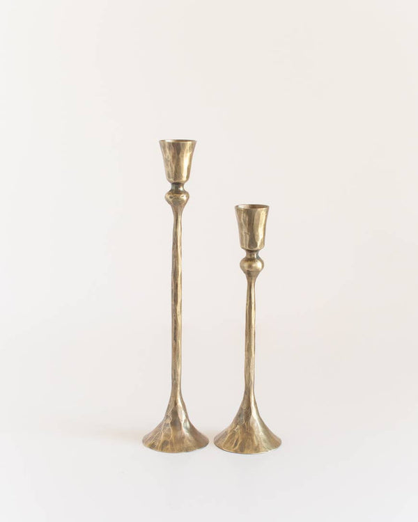 Gemini Hand-Forged Iron Candle Stands - Set of 2